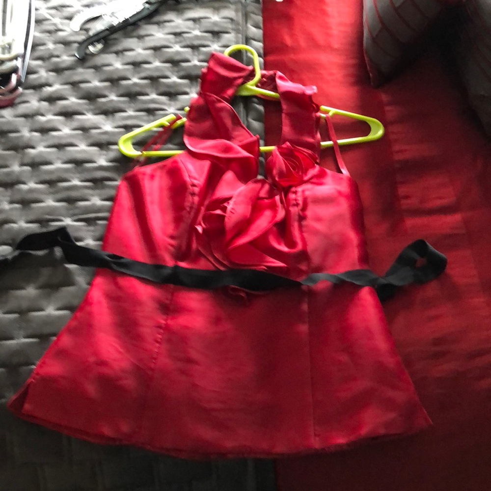 Red dress top